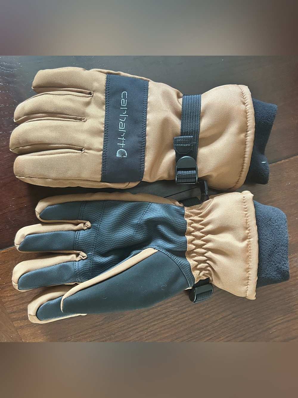 Carhartt Tan and Black Insulated Work Gloves with Grip Palm